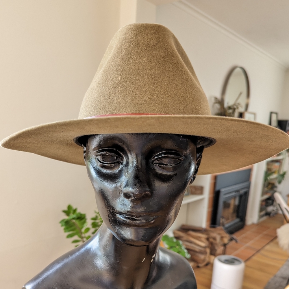 Stetson Collab brown wool felt hat with leather band